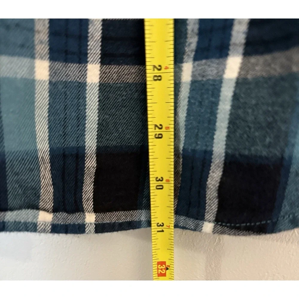 The North Face Flannel Button Up Shirt Men's Size 2XL Blue Plaid Long Sleeve